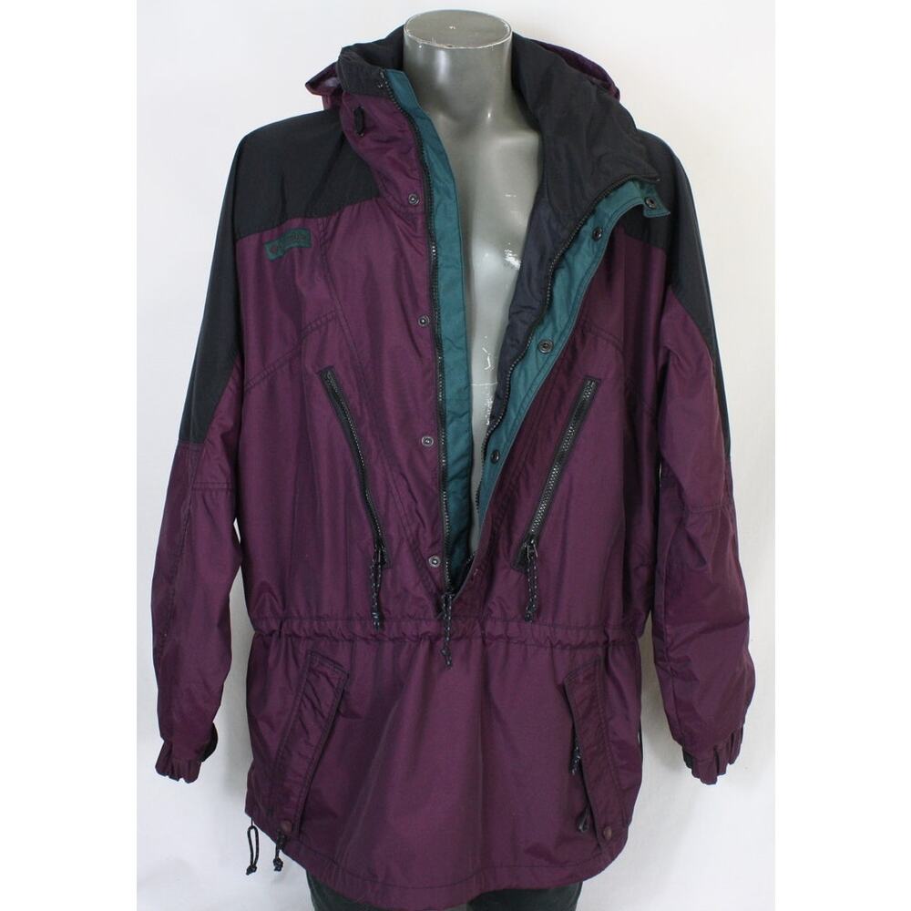 Vintage Columbia Anorak Jacket Mens XXL Hooded Colorblock 90s XL - Picture 4 of 8